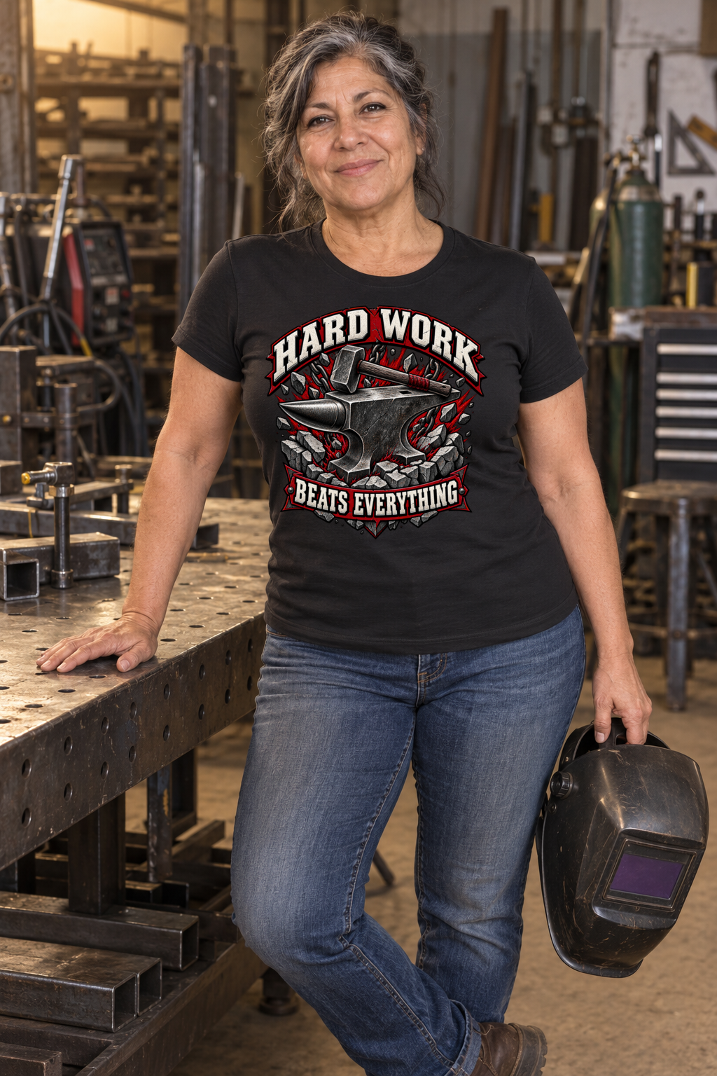 Hard Work Beats Everything – Tradesman T-Shirt