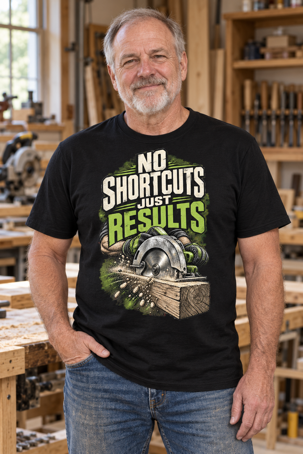 No Shortcuts Just Results – Tradesman T-Shirt